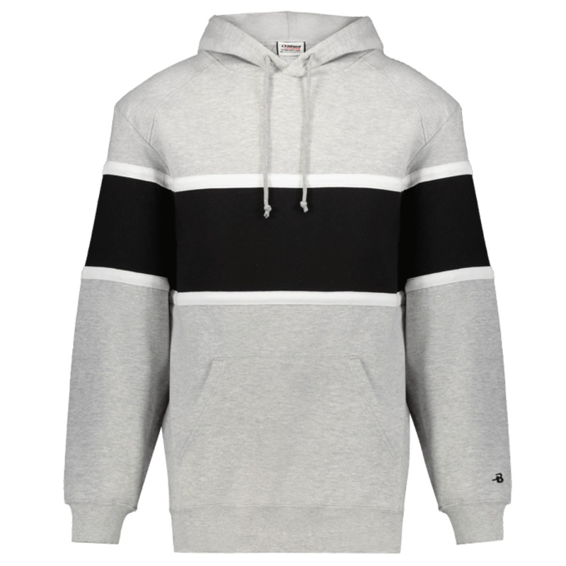 Badger Sport Men’s United Athletic Fleece Hoodie Oxford/ Black/ White XS