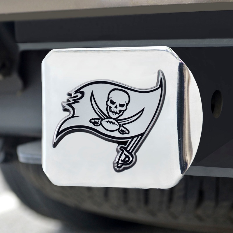 Fanmats Tampa Bay Buccaneers Chrome Metal Hitch Cover with Chrome Metal 3D Emblem